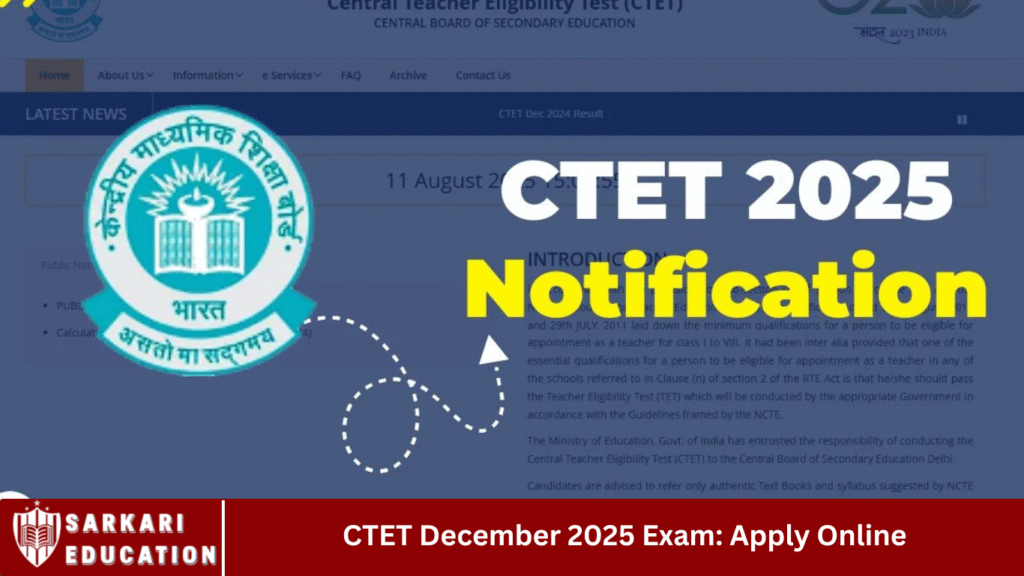 CTET December 2025 Exam: Apply Online
