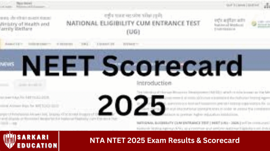 NTA NTET 2025 Exam Results & Scorecard